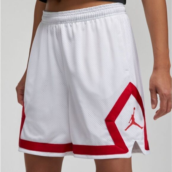 Jordan Heritage Diamond Basketball Shorts White Red DO5032-100 Women's Large L - Picture 2 of 15